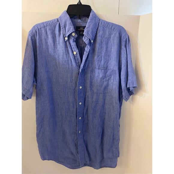 Brooks Brothers 346 button shirt small S 100% linen chambray - Picture 1 of 5